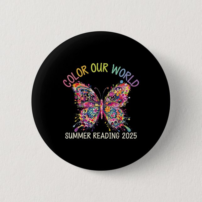 Colour Our World Summer Reading Program 2025 Butte 6 Cm Round Badge (Front)