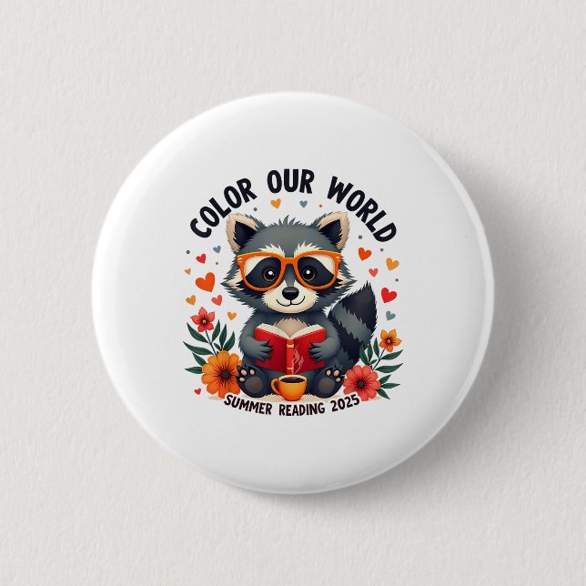 Colour Our World Summer Reading Program 2025 Funny 6 Cm Round Badge (Front)