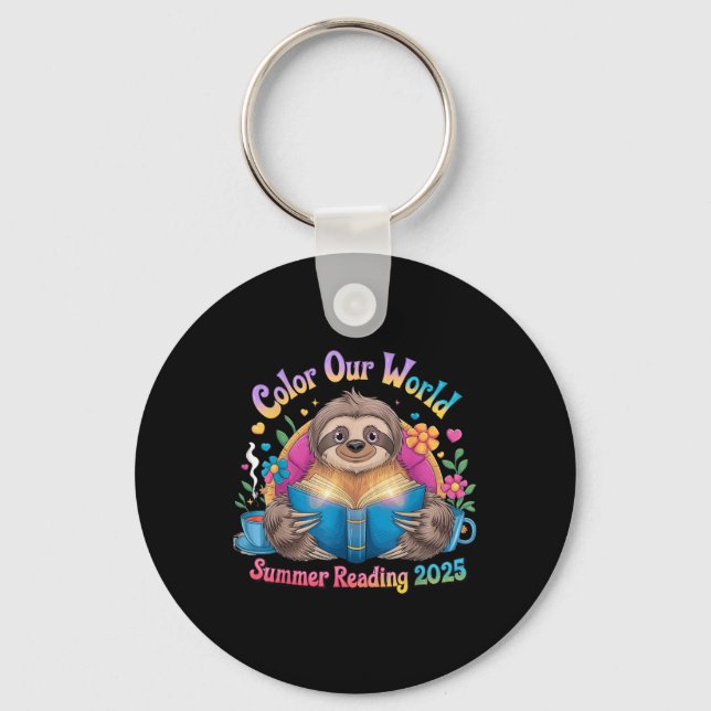 Colour Our World Summer Reading Program 2025 Funny Key Ring (Front)