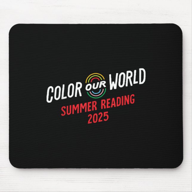Colour Our World Summer Reading Program 2025 Funny Mouse Mat (Front)