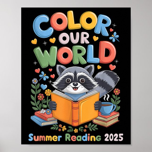 Colour Our World Summer Reading Program 2025 Funny Poster (Front)