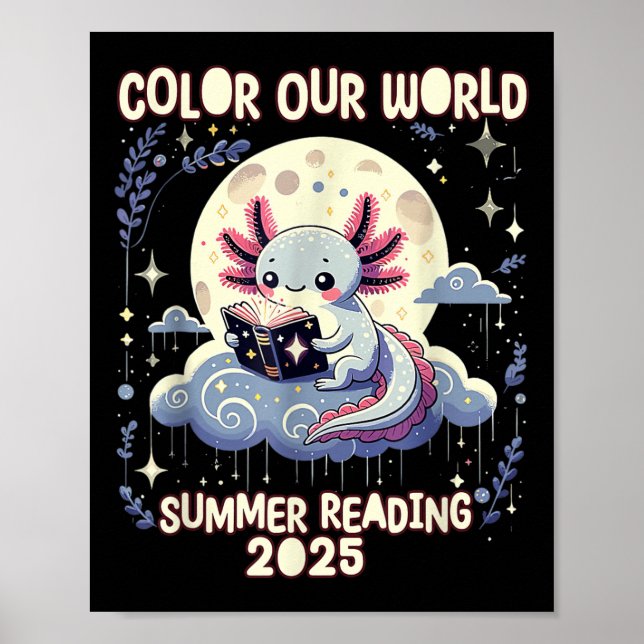 Colour Our World Summer Reading Program 2025 Funny Poster (Front)