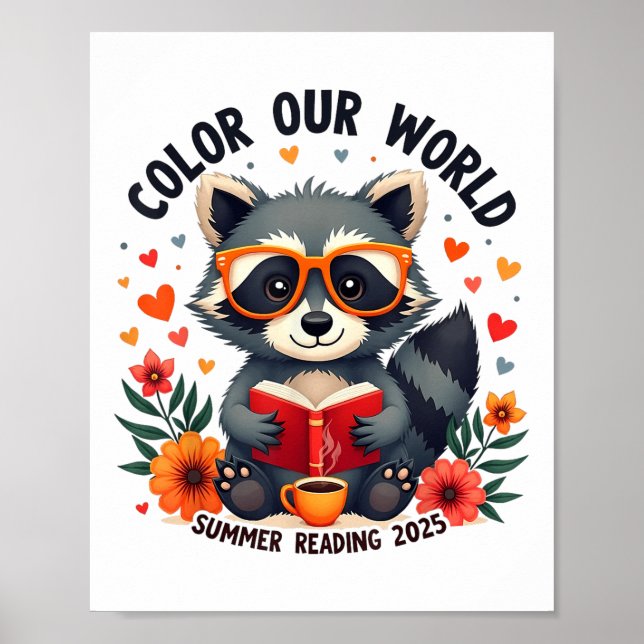 Colour Our World Summer Reading Program 2025 Funny Poster (Front)