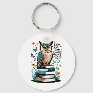 Colour Our World Summer Reading Program 2025 Owl _ Key Ring