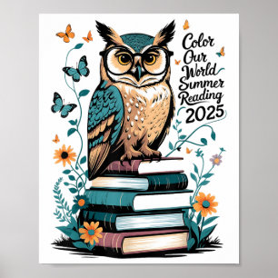 Colour Our World Summer Reading Program 2025 Owl _ Poster