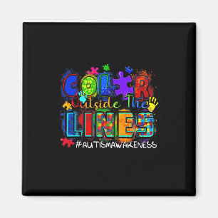Colour Outside The Lines Autism Awareness 1 Magnet