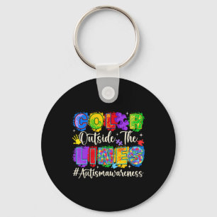 Colour Outside The Lines Autism Awareness Autistic Key Ring
