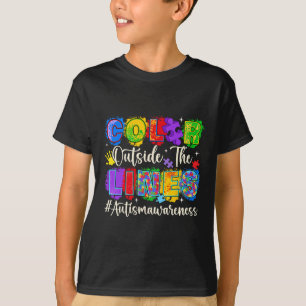 Colour Outside The Lines Autism Awareness Autistic T-Shirt