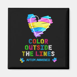 Colour Outside The Lines Autism Awareness Magnet