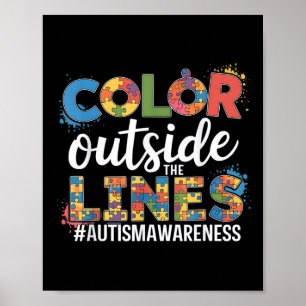Colour Outside The Lines Autism Awareness Teacher Poster