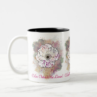 Colour Outside the Lines Flower Watercolor Mug