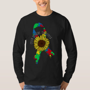 Colour Outside The Lines Puzzle Cool Autism Awaren T-Shirt