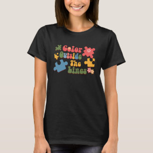 Colour Outside The Lines We Wear Blue Autism Aware T-Shirt