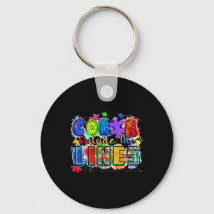 Colour Outside The Lines World Autism Awareness Da Key Ring