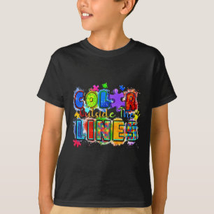 Colour Outside The Lines World Autism Awareness Da T-Shirt