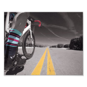 Colour over black and white print. photo print