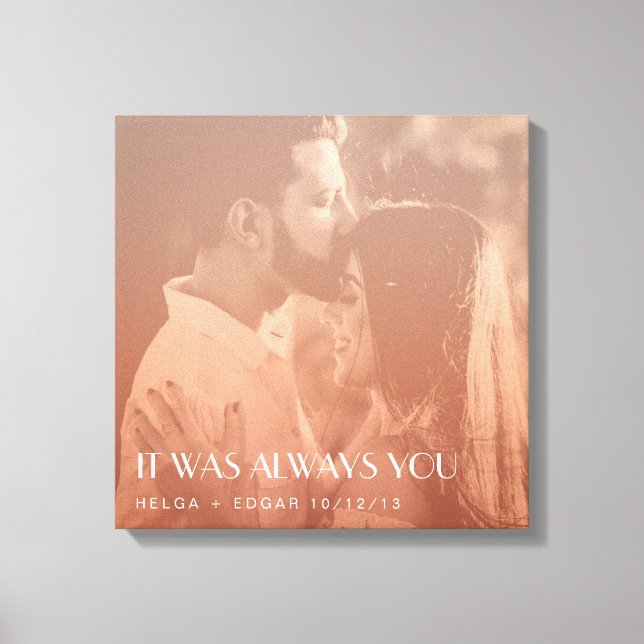 Colour Overlay Custom Photo Newly Weds Gift Canvas Print (Front)