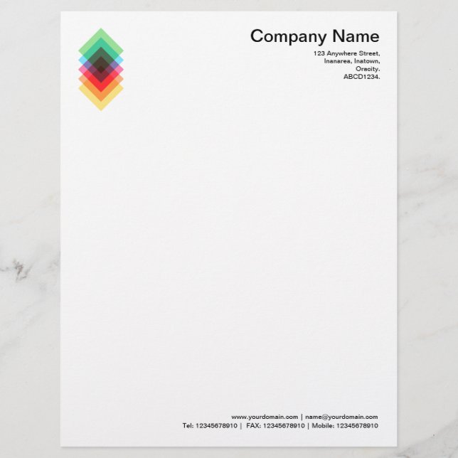 Colour Overlay Motif. Customised Letterhead (Front)
