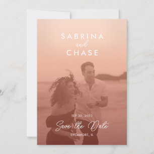 Colour Overlay Stylish Photo Wedding Save the Date Invitation