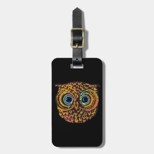 colour owl luggage tag