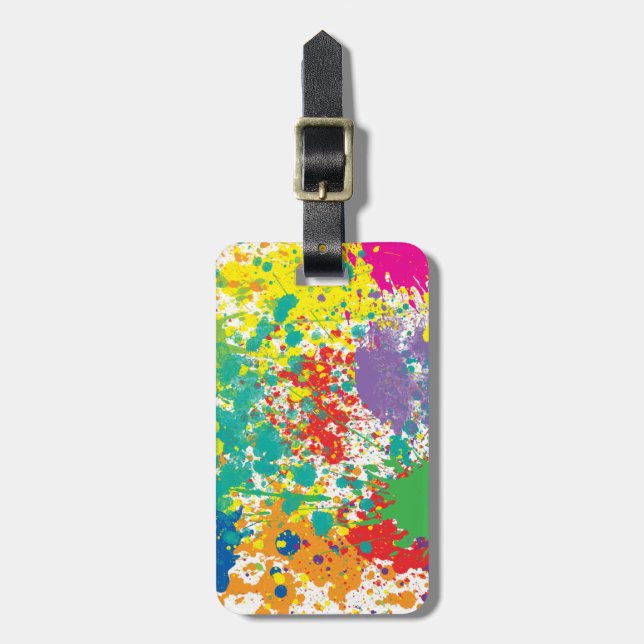 Colour Paint Splatter Luggage Tag (Front Vertical)