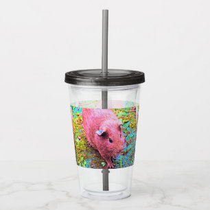 colour painted guinea pig acrylic tumbler