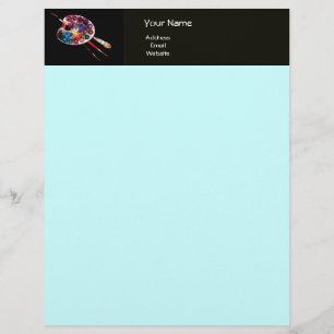 COLOUR PALETTE , black and blue Customized Letterhead