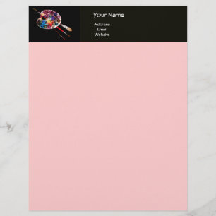 COLOUR PALETTE , black and pink Personalized Letterhead
