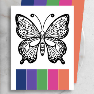 Colour Palette Butterfly Adult Colouring Cards 