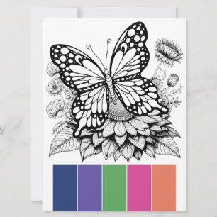 Colour Palette Butterfly Adult Colouring Cards 