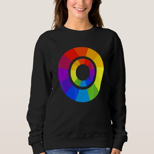 Colour Palette Circle Paint Painter Teacher Design Sweatshirt (Front)