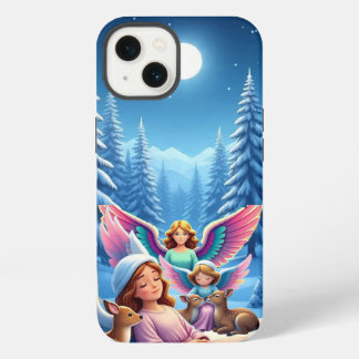 Colour Palette: Deep night blues, crisp snow white iPhone 13 Case
