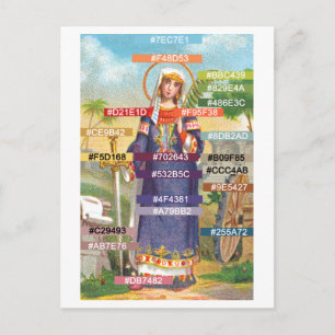Colour Palette for St. Catherine in Egyptian Dress Postcard