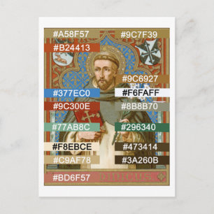 Colour Palette for St. Dominic de Guzman (BK 011)  Postcard