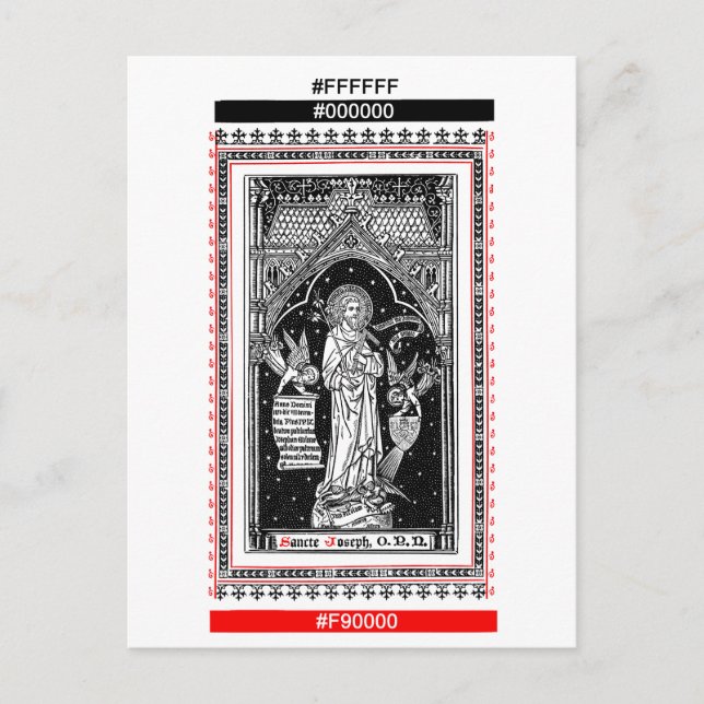 Colour Palette for St. Joseph (DT 01) Postcard (Front)