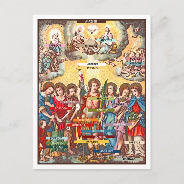 Colour Palette for The Seven Archangels (CP 001) Postcard (Front)