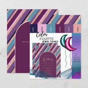 Colour Palette Jewel Tones Magenta Teal Rose Gold
