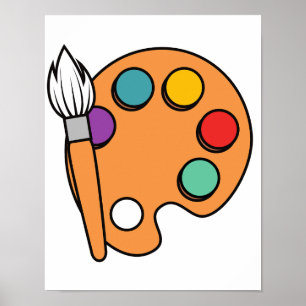 🎨 Colour Palette & Paintbrush – Artistic Printabl Poster