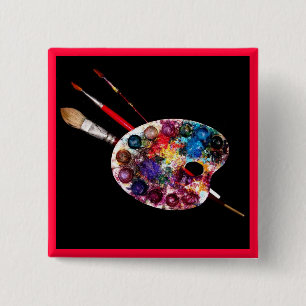 COLOUR PALETTE,Painter,Artist 15 Cm Square Badge