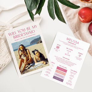 Colour Palette Photo Be My Bridesmaid Proposal Car Invitation