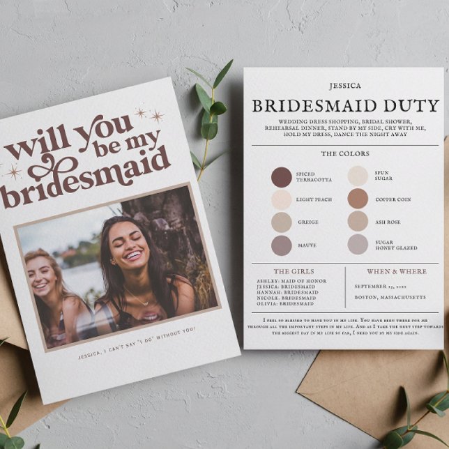 Colour Palette Will you be my Bridesmaid Proposal  Announcement (Creator Uploaded)