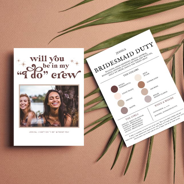 Colour Palette Will you be my Bridesmaid Proposal Card (Creator Uploaded)