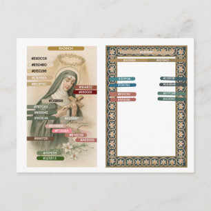 Colour Palettes for St. Rita of Cascia (M 015) Postcard