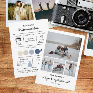Colour Pallet Will You Be My Bridesmaid Proposal Invitation