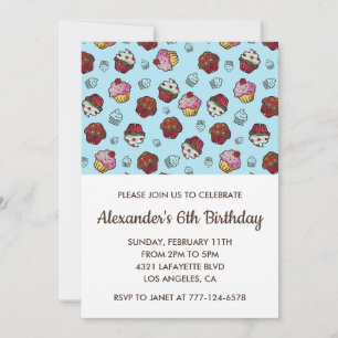 Colour party invitations 6th birthday boy blue kid