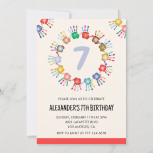 Colour party invitations colourful kids primary