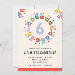 Colour party invitations colourful kids primary
