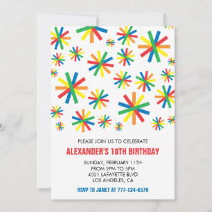 Colour party invitations Confetti Modern 10th kids