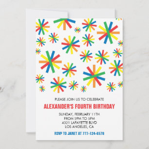 Colour party invitations Confetti Modern 4th kids