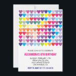 Colour party invitations Rainbow Heart Modern 8TH<br><div class="desc">🌈✨ Dive into a world of vibrant celebrations with our Colour Party Invitations – the perfect blend of modern charm and timeless whimsy! 🎉👧💖 Immerse your guests in the magic of primary colours, where the top of each invitation is adorned with a captivating rainbow heart pattern. 🌟🎂💕 As your guests...</div>